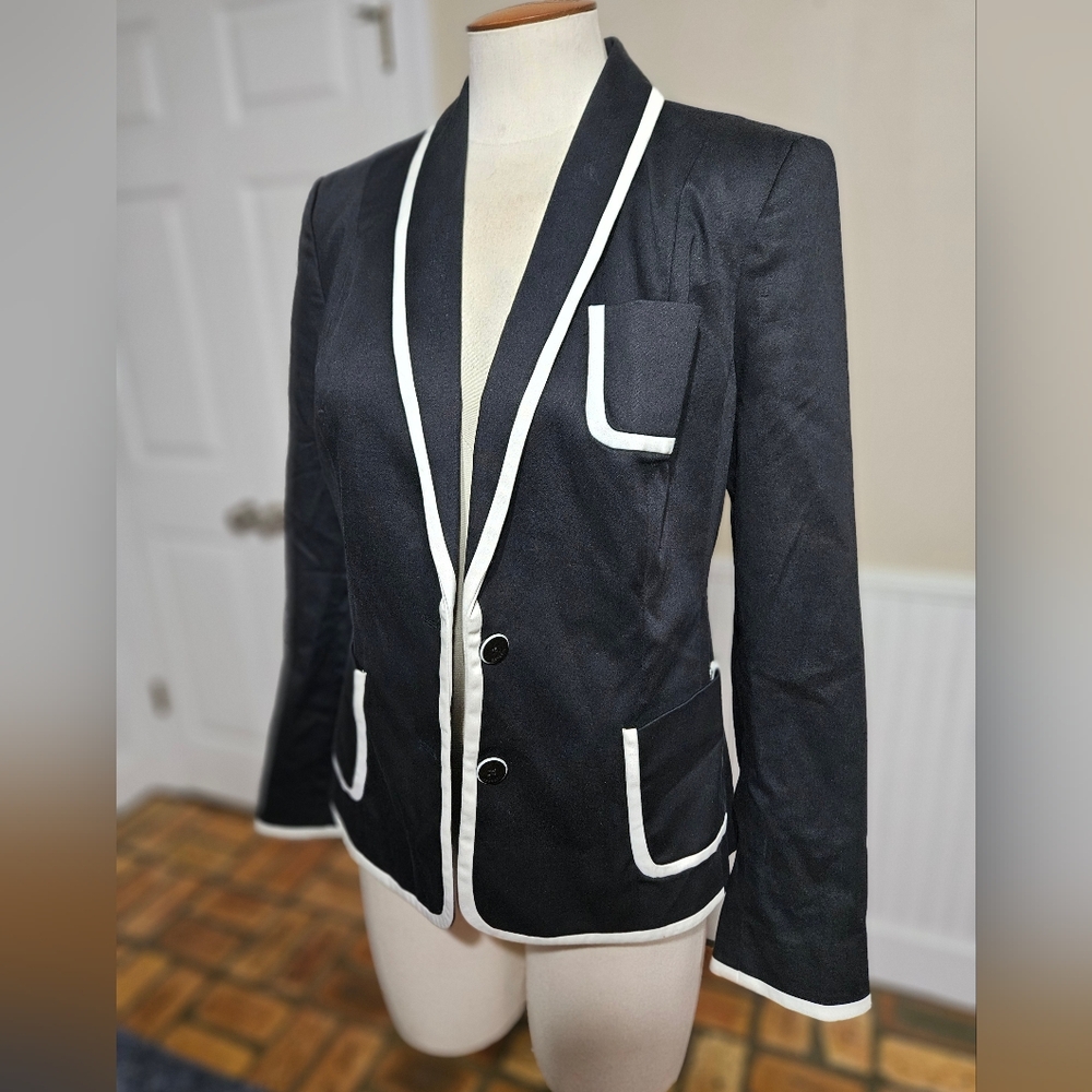 Express Black Blazer with White Accents